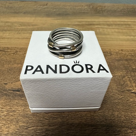 Pandora Jewelry - Pandora Silver Ring with Gold Highlights